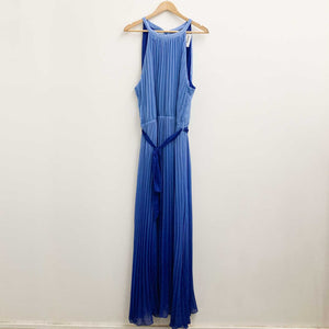 City Chic Blue Ombre Pleated Halter Neck Maxi Dress UK 22