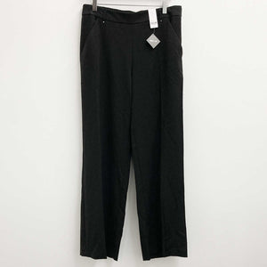 Evans Black Picasso Stitch High Rise Wide Leg Trousers UK 14R