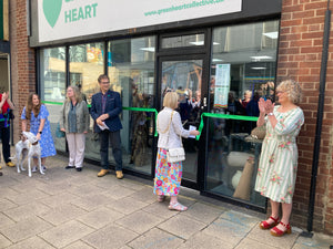 Mayor of Gateshead Councillor Eileen McMaster cuts the ribbon on Green Heart's new shop on Gateshead High Street
