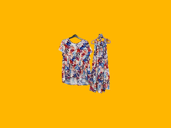 Upcycled floral top and children's dress