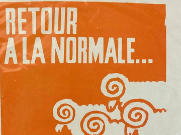 A orange poster with white sheep by Atelier Populaire Print #65 - Paris, 1968