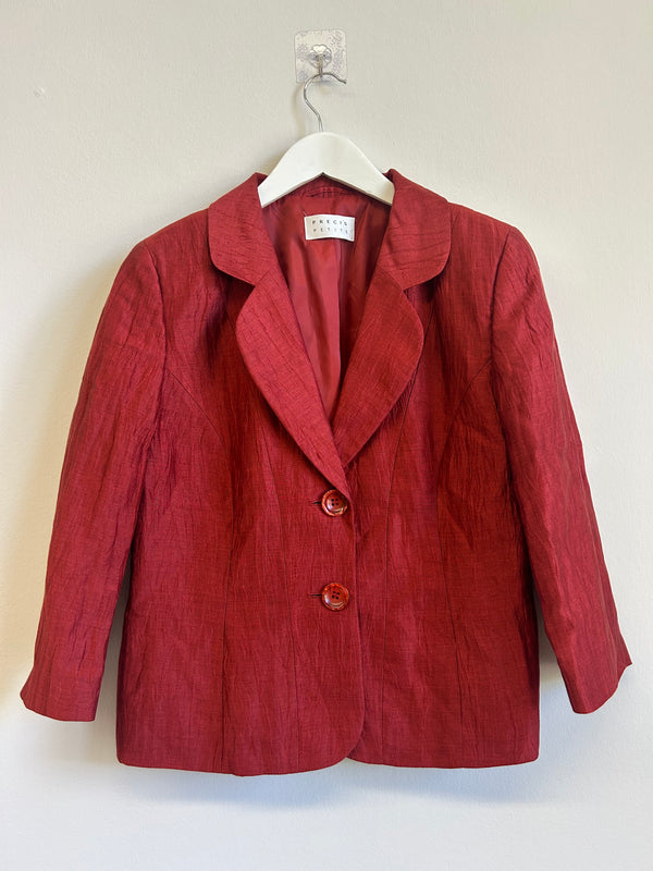 Precis Petite Brick Red Linen Blend Jacket UK 14