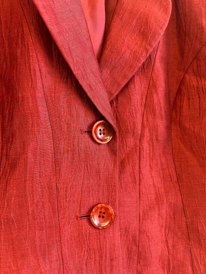 Precis Petite Brick Red Linen Blend Jacket UK 14