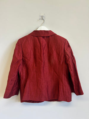 Precis Petite Brick Red Linen Blend Jacket UK 14
