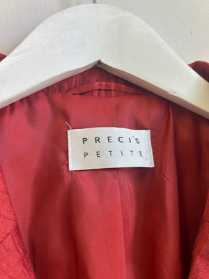 Precis Petite Brick Red Linen Blend Jacket UK 14