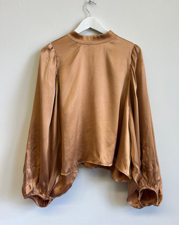 H&M Satin Copper Blouse XL
