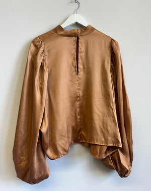 H&M Satin Copper Blouse XL