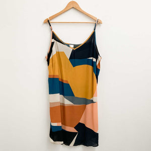 City Chic Abstract Print Cami Slip Dress UK 24