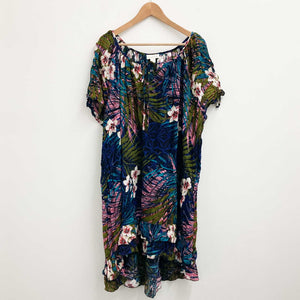 Loralette by City Chic Navy Floral Print Crush Tunic UK 26/28