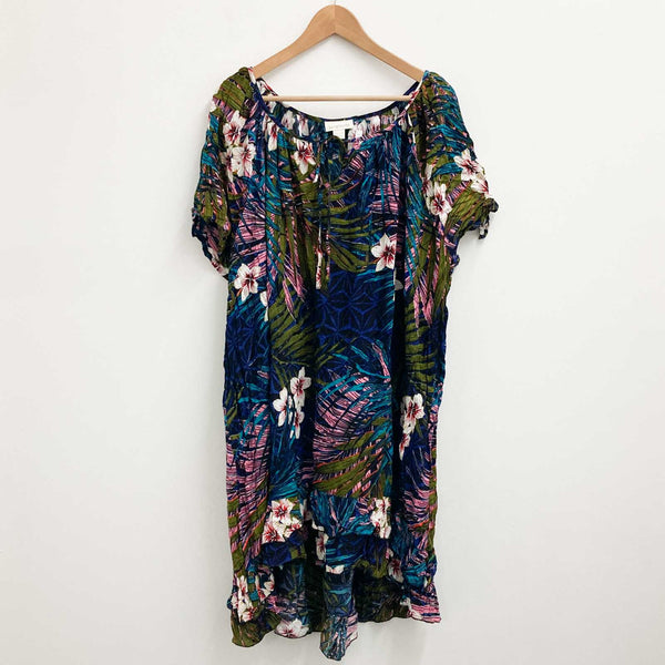 Loralette by City Chic Navy Floral Print Crush Tunic UK 26/28