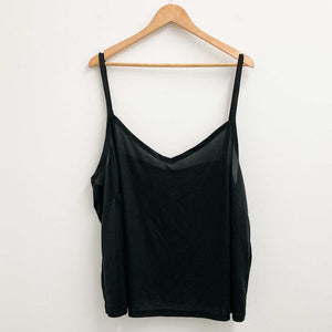 City Chic Black Strappy V-Neck Cami Vest Top UK 26/28