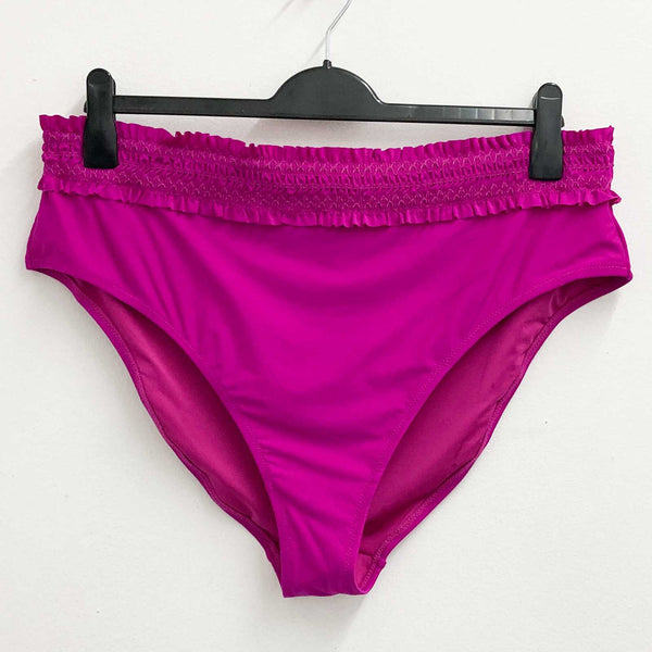 City Chic Hot Pink High Rise Shirred Waist Bikini Briefs UK 18