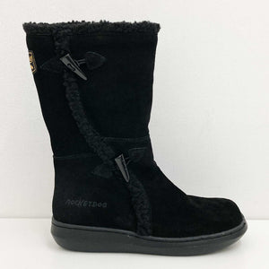 Rocket Dog Black Suede Faux Shearling Lined Boots UK 8