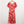 Lily Ella Red Floral V-Neck Short Sleeve Bias Cut Midi Dress UK 12