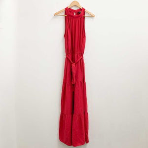 Arna York by City Chic Red Halter Neck Tiered Maxi Dress UK 16