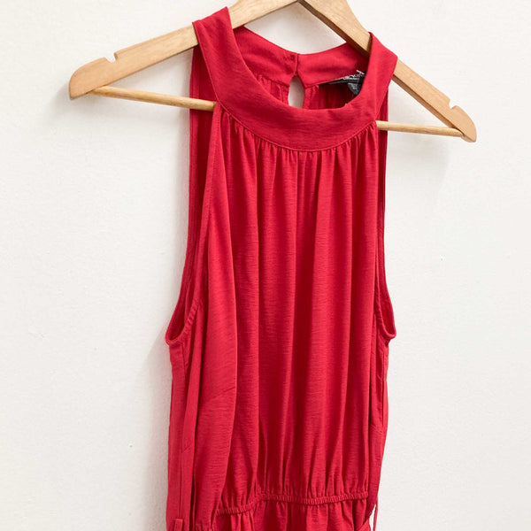 Arna York by City Chic Red Halter Neck Tiered Maxi Dress UK 16