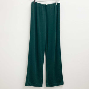 Lily Ella Wool Mix Forest Green Wide Leg Trousers UK 12 Short