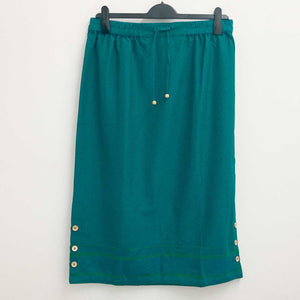 Lily Ella Green & Blue Diamond Patterned Cotton Midi Skirt UK 16 