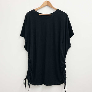 City Chic Black Short Sleeve Relaxed Fit Cotton Tee UK 18