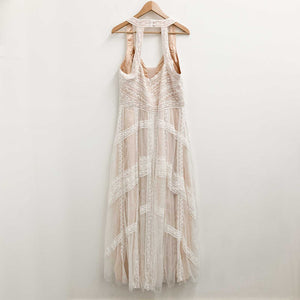 City Chic Ivory Embroidered Lace Overlay Maxi Dress UK 18