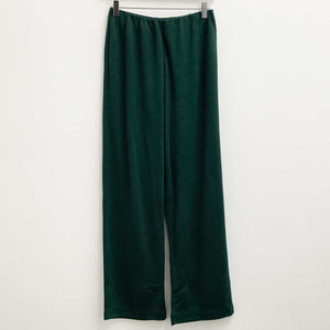 Lily Ella Forest Green Wool Mix Pull-On Wide Leg Trousers UK 10 Short
