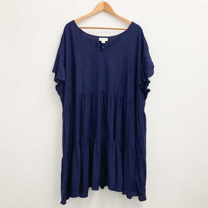 Loralette by City Chic Navy V-Neck Tiered Relaxed Dress UK 30/32