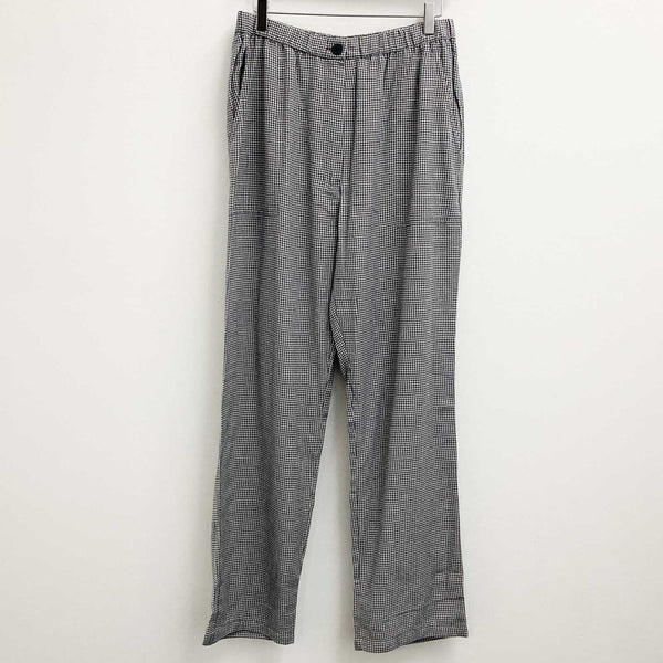 Lily Ella Navy Dog Tooth Straight Leg Cotton Trousers UK 14