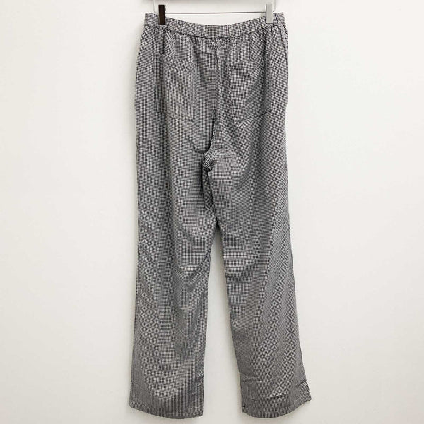 Lily Ella Navy Dog Tooth Straight Leg Cotton Trousers UK 14