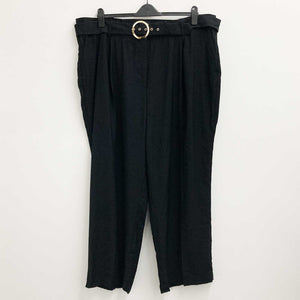 City Chic Black Belted Relaxed Wide Leg Trousers UK 20