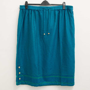Lily Ella Blue & Green Woven Patterned Midi Skirt UK 24