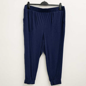 Zim & Zoe by City Chic Navy Soft Stretch Bamboo Cropped Trousers UK 16