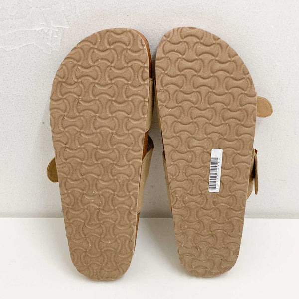 Cloudwalkers Tan Slip-On Open Toe Buckle Strap Sandals UK 6.5