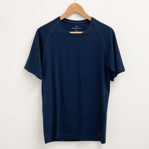 Yogamatters Navy Blue Short Sleeve Organic Cotton Blend Yoga T-Shirt XS
