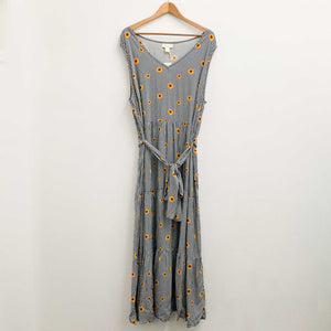 Loralette by City Chic Gingham Sunflower Print Maxi Dress UK 22/24