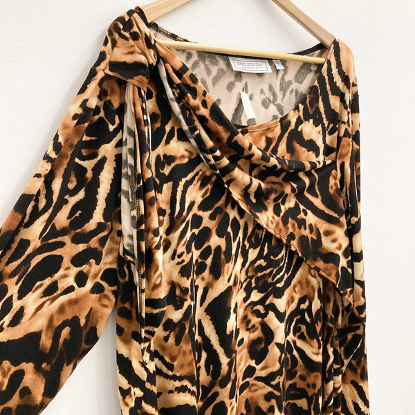 Simonton Says Animal Print Long Sleeve Dress 2XL George Simonton