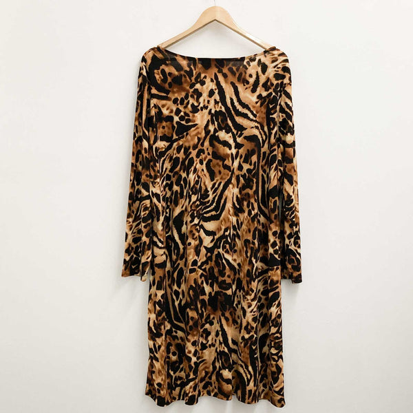 Simonton Says Animal Print Long Sleeve Dress 2XL George Simonton