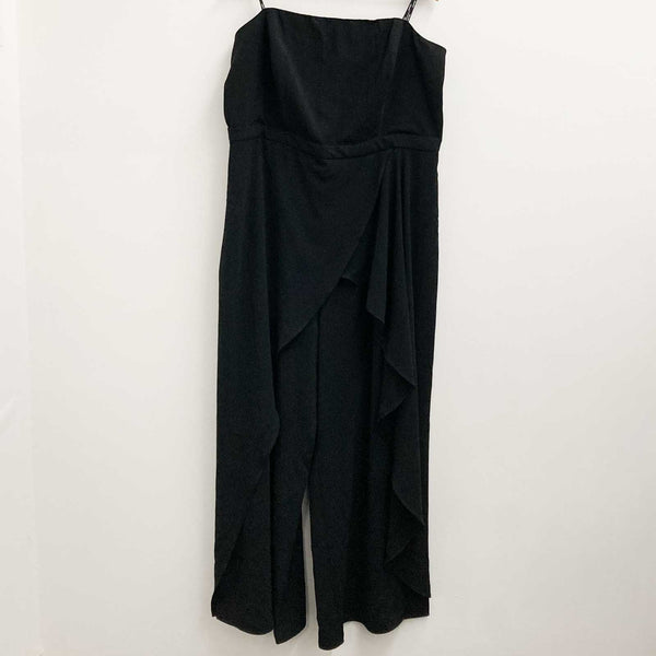City Chic Jumpsuit Size 20 Black Strapless Wide Leg