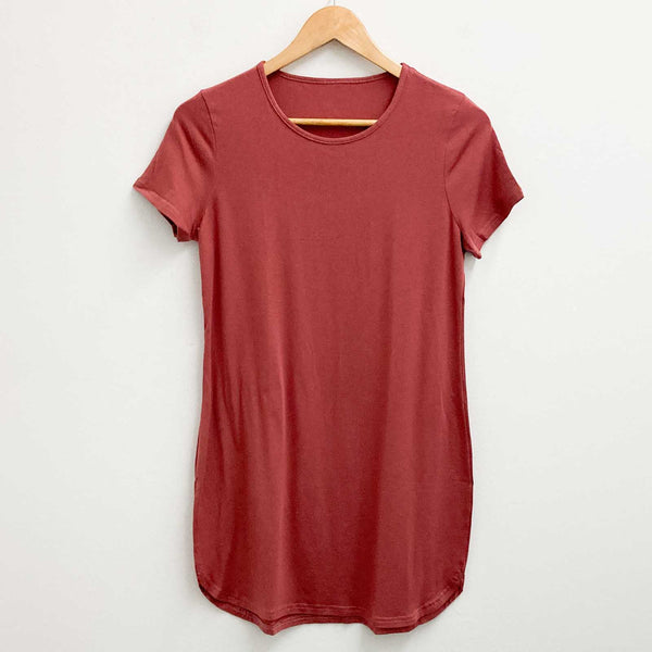 Gossypium Fired Earth Organic Cotton Blend Layback Mini T-Shirt Dress UK 10