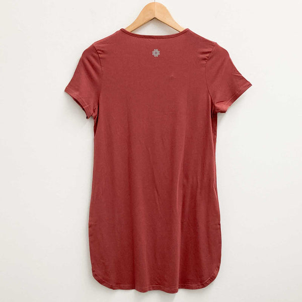 Gossypium Fired Earth Organic Cotton Blend Layback Mini T-Shirt Dress UK 10