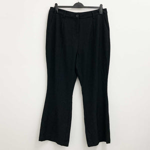 City Chic Black Flared Split Leg High Rise Trousers UK 16