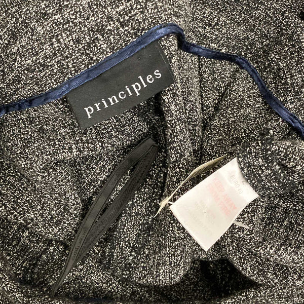 Principles Trousers UK 12 Black Mix Smart Tailored Bootcut