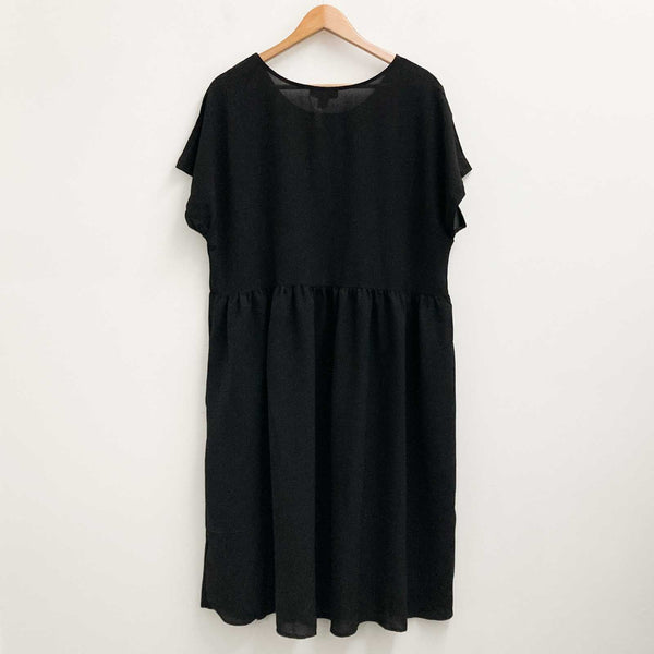 Loralette City Chic Dress Size 18 Black Plain Smock Flared Short Sleeve