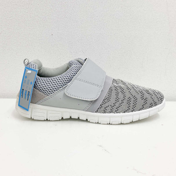 Mercury Trainers UK 4 Grey Hook & Loop Lightweight Mesh Grip Sole