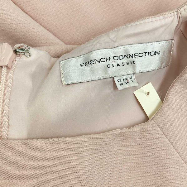 French Connection Dress UK 10 Pale Pink Cap Sleeve Pencil Knee Length