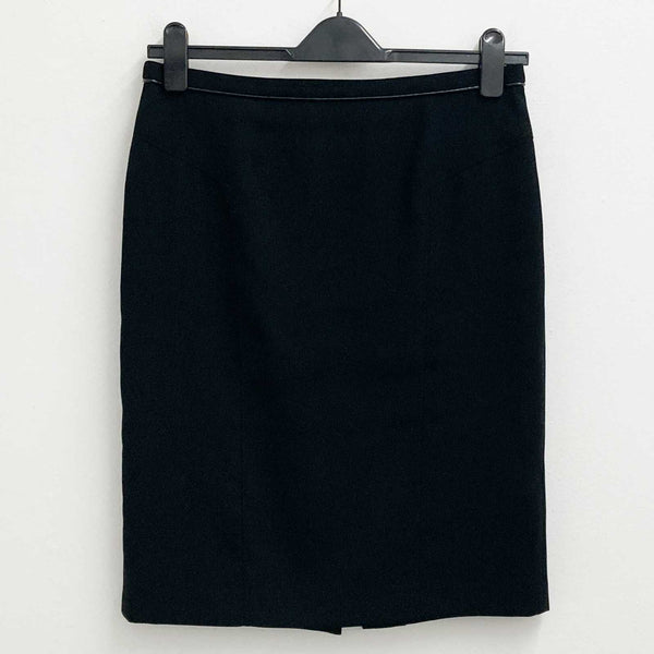 Linea Skirt Size 12 Black Plain Straight Knee Length