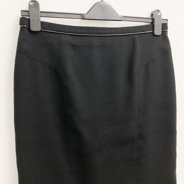 Linea Skirt Size 12 Black Plain Straight Knee Length