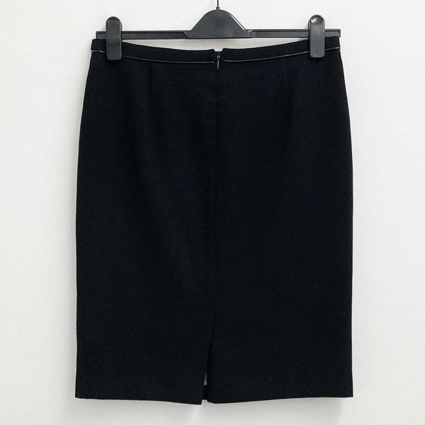 Linea Skirt Size 12 Black Plain Straight Knee Length