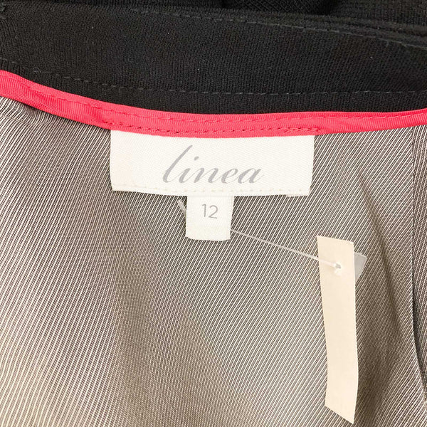 Linea Skirt Size 12 Black Plain Straight Knee Length