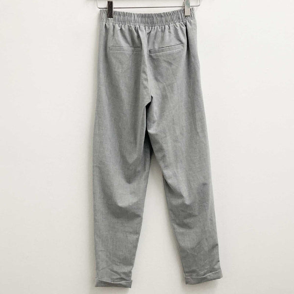 Bershka Trousers XS Light Grey Cropped Tailored