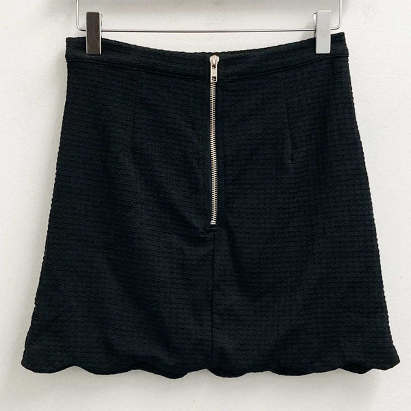 Minkpink Mini Skirt XS Black Scallop Hem Textured